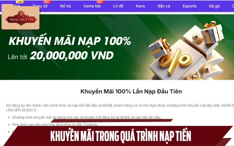 Chỉ cần nạp tiền bạn sẽ được nhận khuyến mãi Bin88 như mong muốn