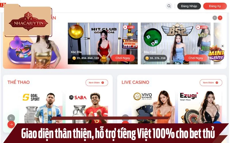 Giao diện của Max88 được thiết siêu đẹp mắt và khoa học