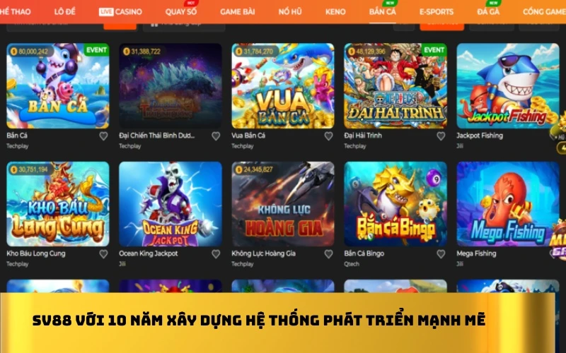 SV88 với 10 năm xây dựng hệ thống phát triển mạnh mẽ