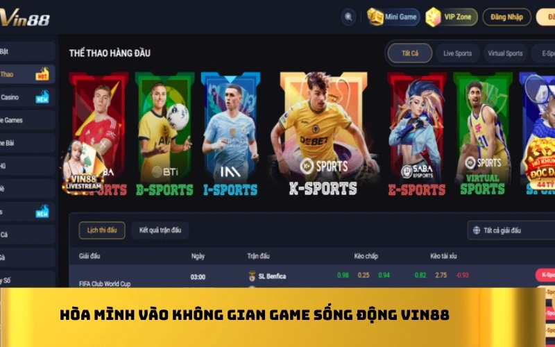 Hòa mình vào không gian game sống động VIN88