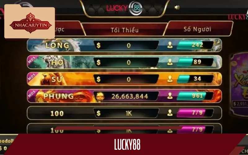 Lucky88 lọt top nhà cái xóc đĩa uy tín nhất hiện nay